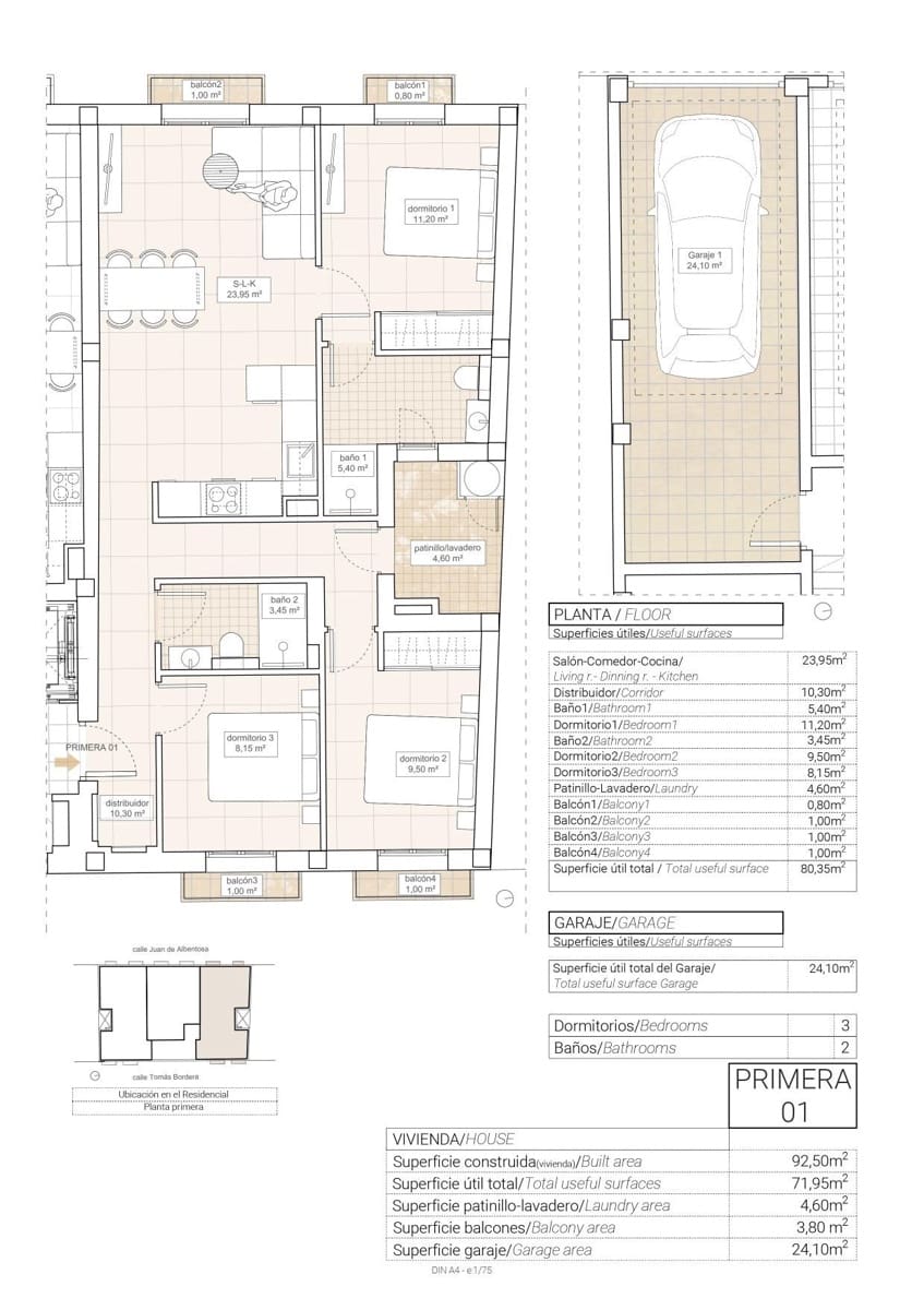 2 soveværelse Lejlighed til salg i Hondon de las Nieves med garage - € 198.000 (Ref: 10005655)