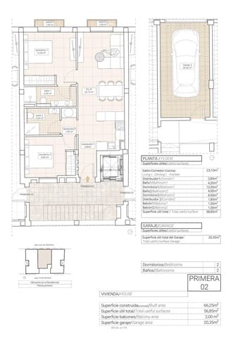 2 soveværelse Lejlighed til salg i Hondón de las Nieves med garage - € 198.000 (Ref: 10005655)