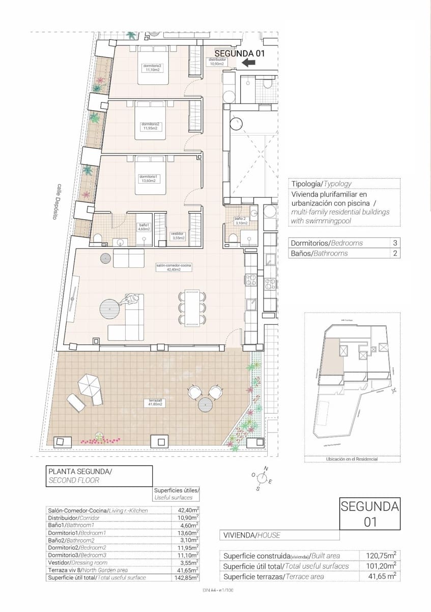 2 soverom Leilighet til salgs i Hondon de las Nieves med svømmebasseng garasje - € 185 000 (Ref: 10013385)
