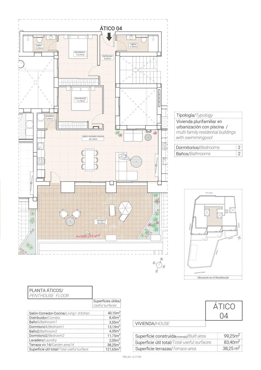 2 soverom Leilighet til salgs i Hondon de las Nieves med svømmebasseng garasje - € 185 000 (Ref: 10013385)