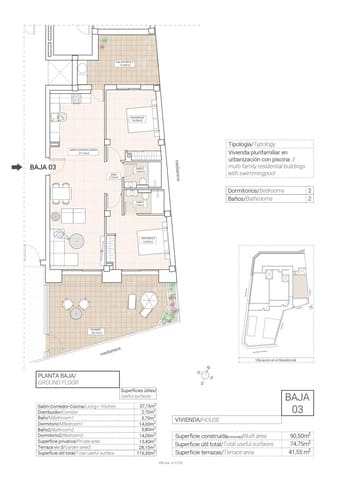 2 soverom Leilighet til salgs i Hondón de las Nieves med svømmebasseng garasje - € 185 000 (Ref: 10013385)