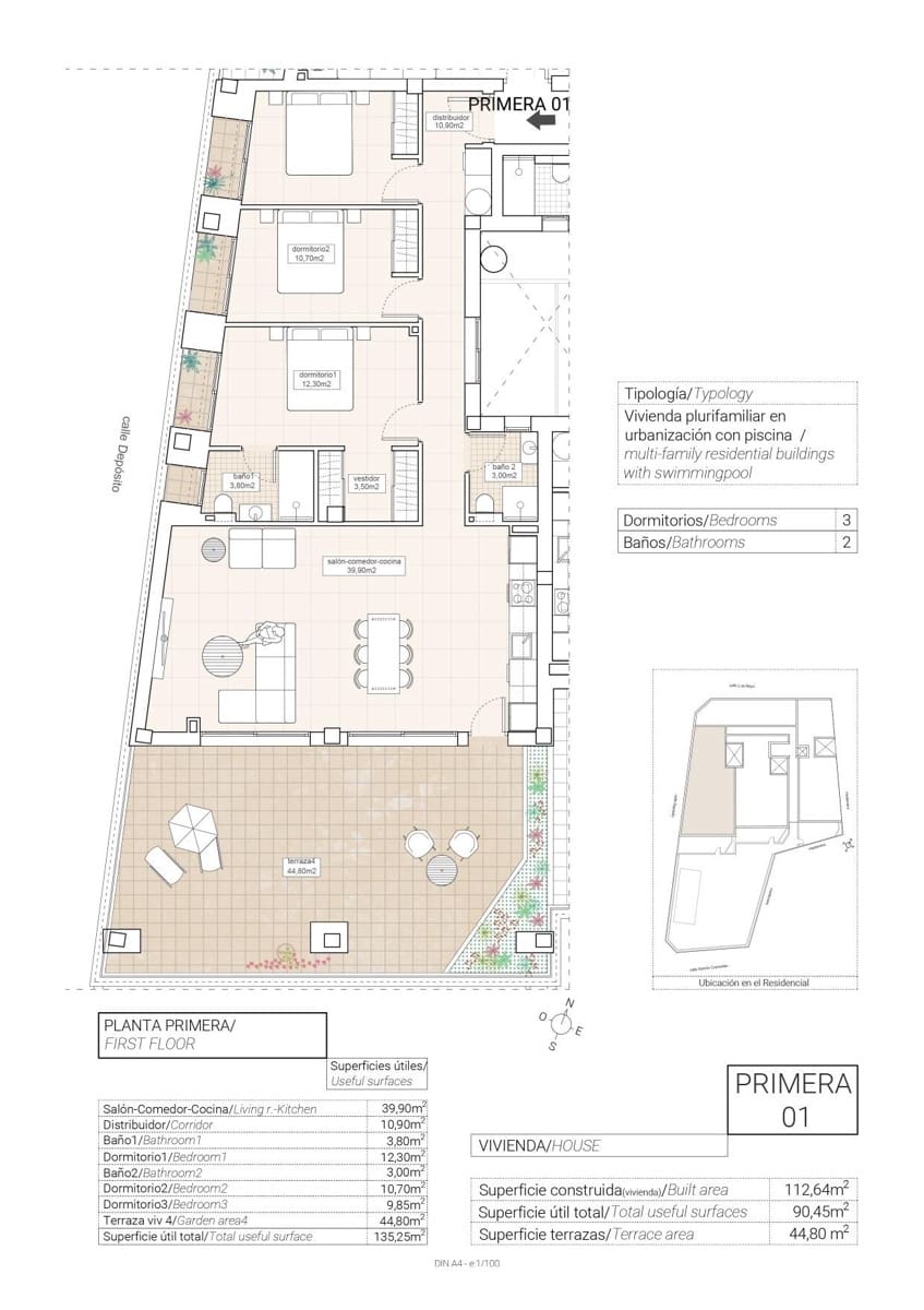 2 soverom Leilighet til salgs i Hondon de las Nieves med svømmebasseng garasje - € 185 000 (Ref: 10013385)