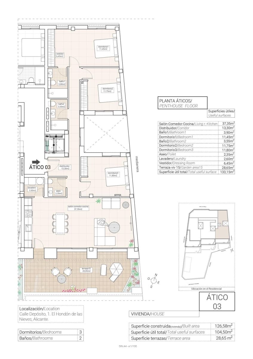 2 soverom Leilighet til salgs i Hondon de las Nieves med svømmebasseng garasje - € 185 000 (Ref: 10013385)