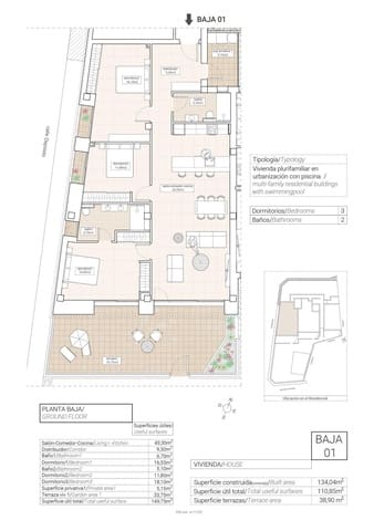 2 soverom Leilighet til salgs i Hondón de las Nieves med svømmebasseng garasje - € 185 000 (Ref: 10013385)
