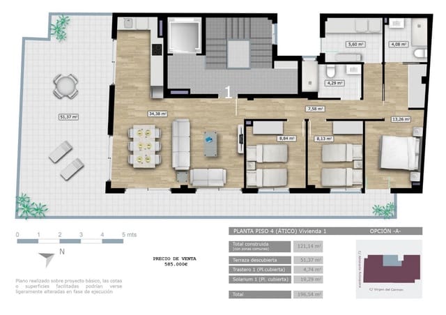 3 slaapkamer Penthouse te koop in Playa Levante, Santa Pola - € 585.000 (Ref: 9064621)