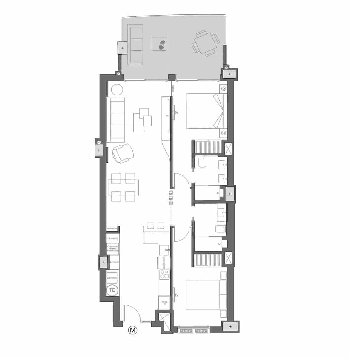 2 soveværelse Lejlighed til salg i La Manga del Mar Menor med swimmingpool garage - € 449.000 (Ref: 9075093)
