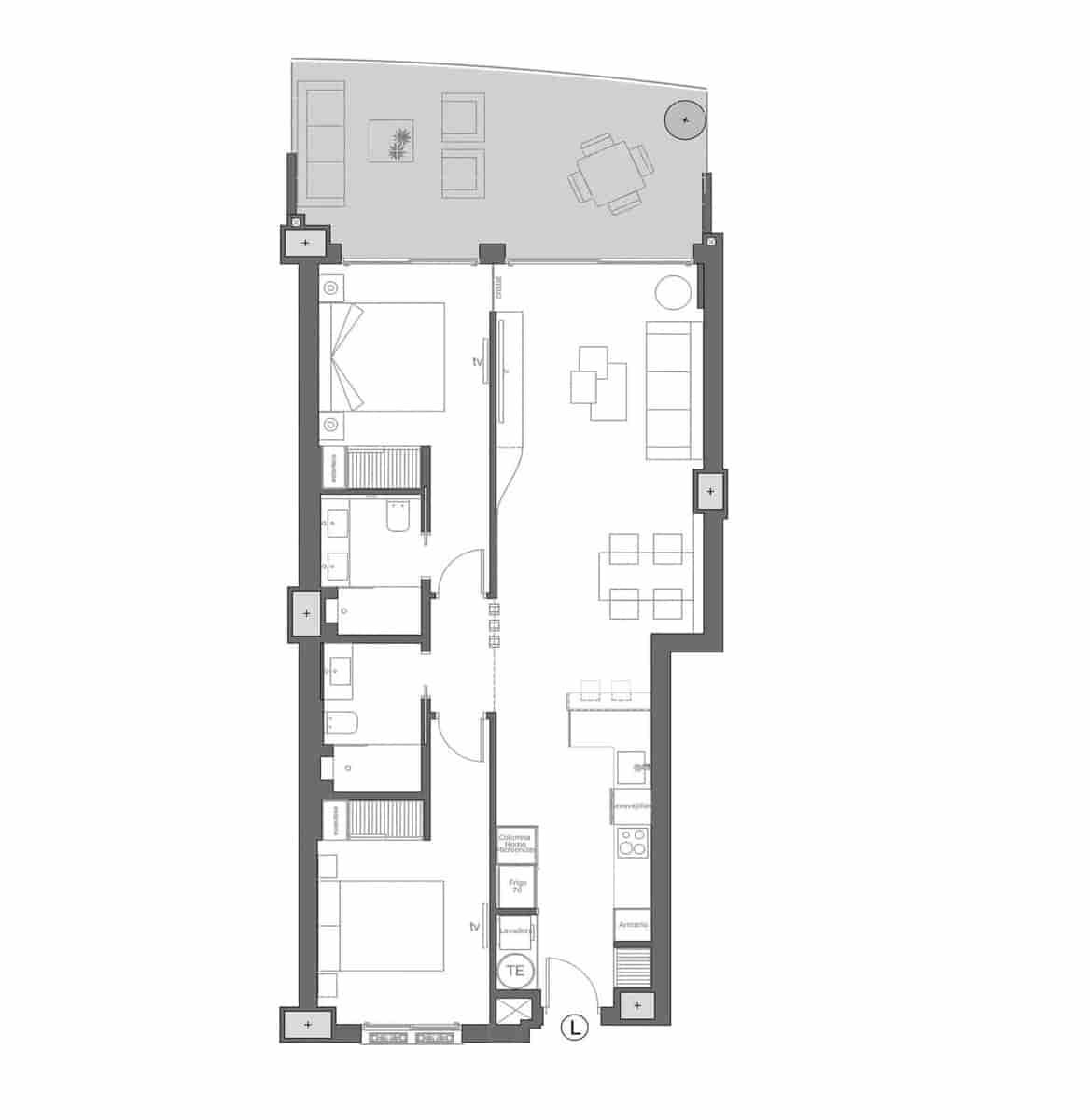 2 soveværelse Lejlighed til salg i La Manga del Mar Menor med swimmingpool garage - € 449.000 (Ref: 9075093)