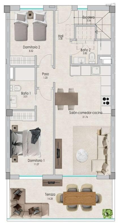 2 makuuhuone Kattohuoneisto myytävänä paikassa Santa Pola mukana uima-altaan 
autotalli - 420 000 € (Ref: 9096062)