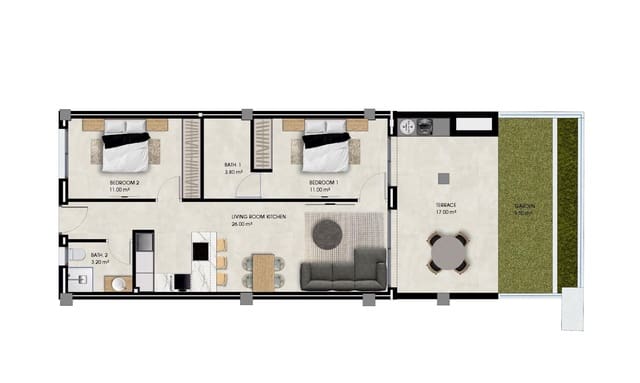 2 soveværelse Lejlighed til salg i El Pinet, Elche / Elx - € 265.000 (Ref: 9954250)