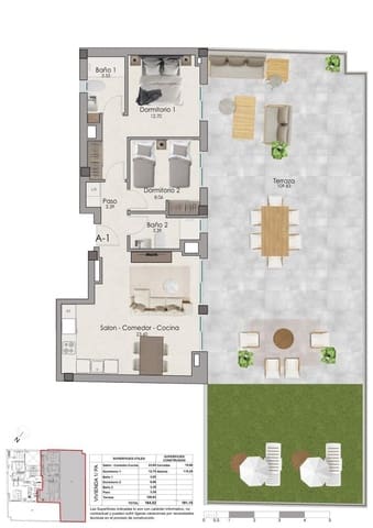 2 slaapkamer Penthouse te koop in Santa Pola met zwembad - € 365.000 (Ref: 9998827)