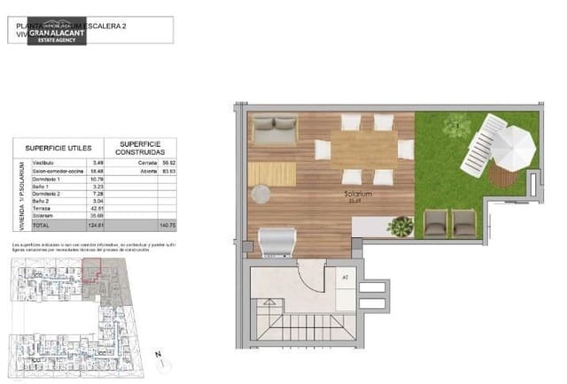 2 sypialnia Penthouse na sprzedaż w Norte, Santa Pola z basenem garażem - 268 000 € (Ref: 8348383)