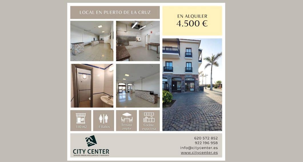 Commercial for rent in Puerto de la Cruz - € 4,500 (Ref: 9282964)