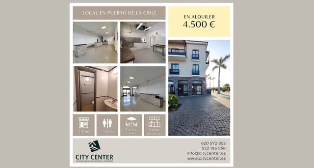 Kommersiell att hyra i Puerto de la Cruz - 4 500 € (Ref: 9570130)