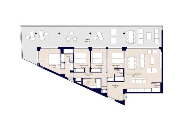 Apartamento de 4 habitaciones en Callao Salvaje, Adeje en venta con piscina garaje - 2.480.000 € (Ref: 10113291)
