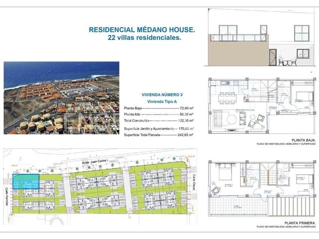 3 chambre Villa/Maison à vendre à El Medano, Granadilla de Abona avec piscine - 468 606 € (Ref: 8064584)