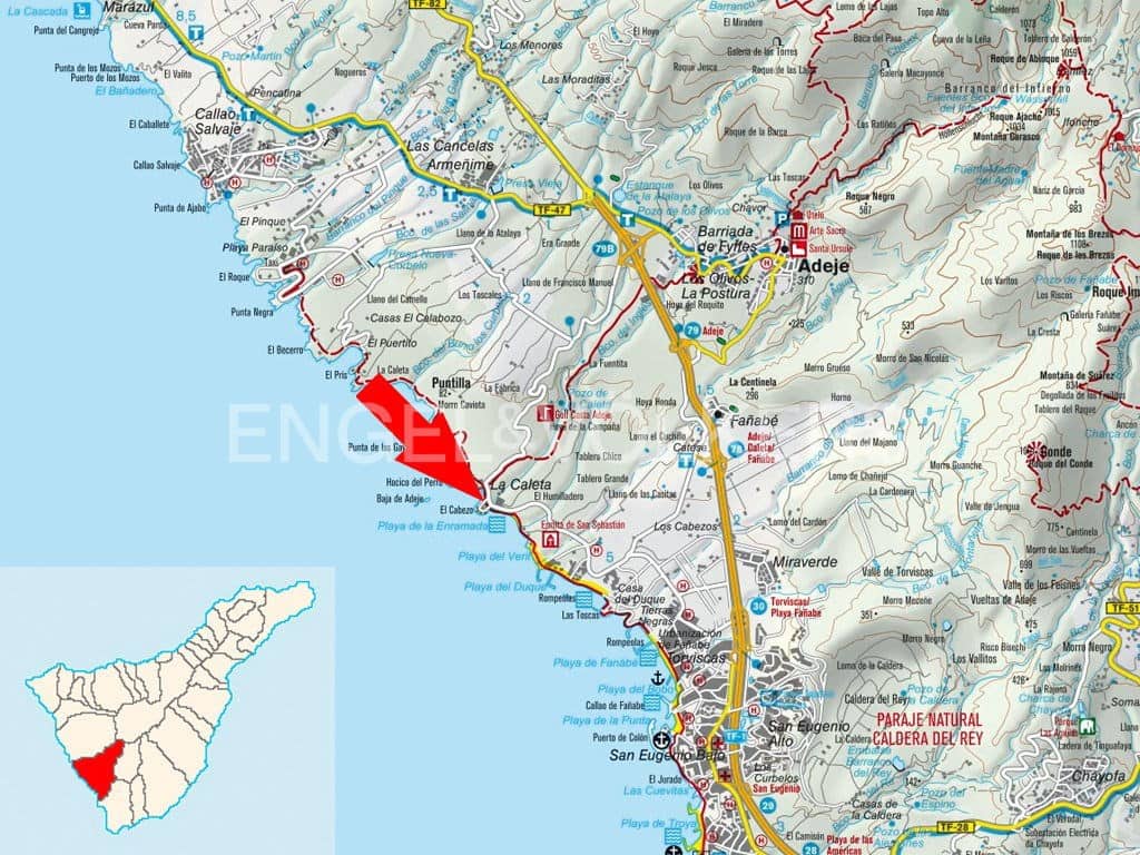 3 makuuhuone Huvila myytävänä paikassa La Caleta Adeje mukana uima-altaan 
autotalli - 1 195 000 € (Ref: 8982855)