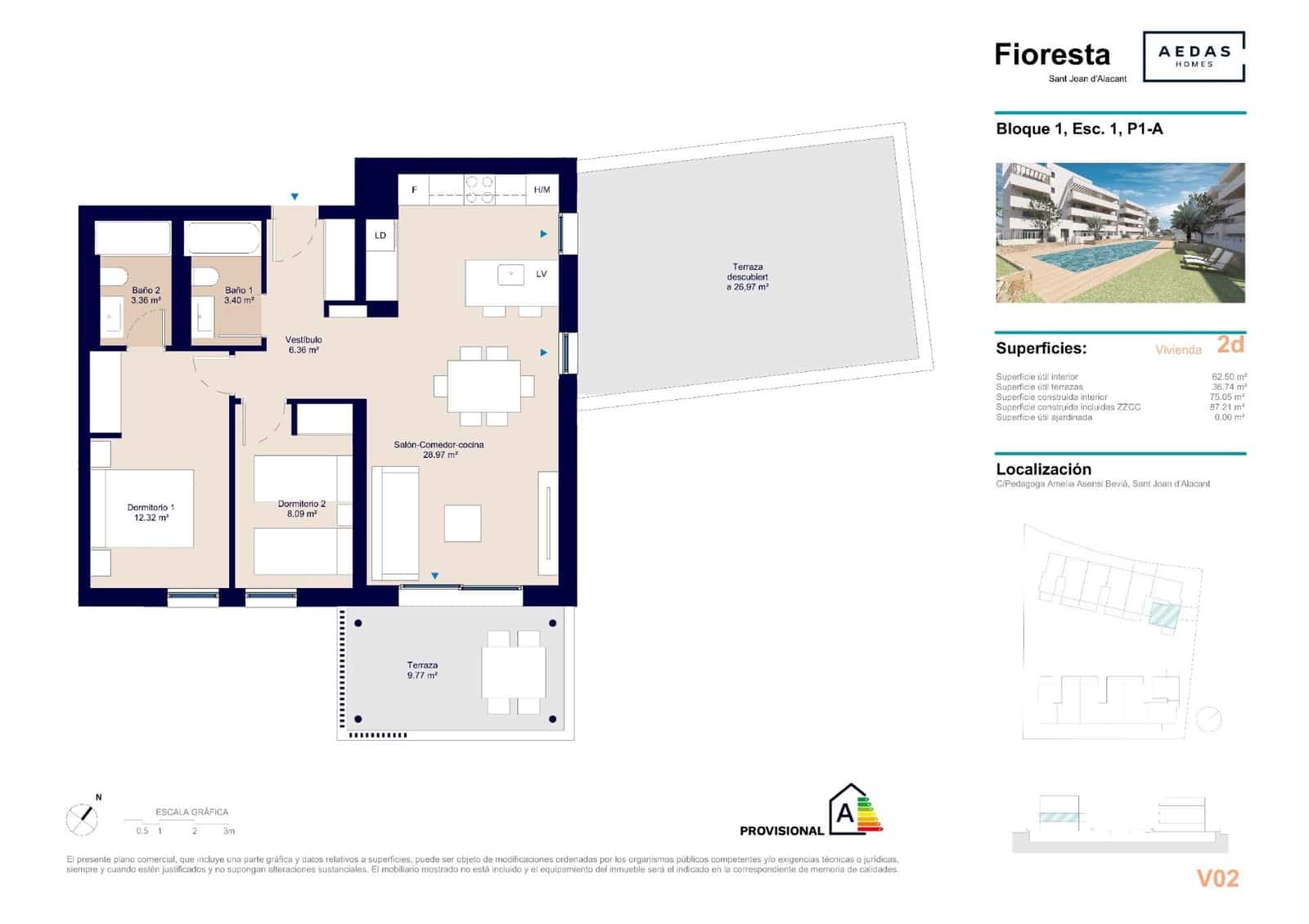 2 soverom Leilighet til salgs i San Juan de Alicante / Sant Joan d'Alacant med svømmebasseng - € 459 000 (Ref: 10094823)