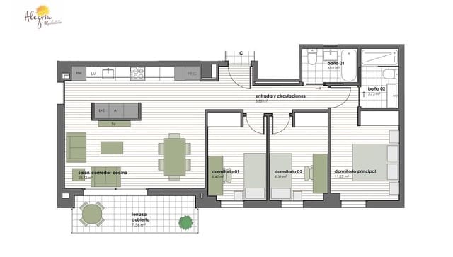 3 quarto Apartamento para venda em Beniferri, Valência cidade com piscina - 488 500 € (Ref: 9220098)