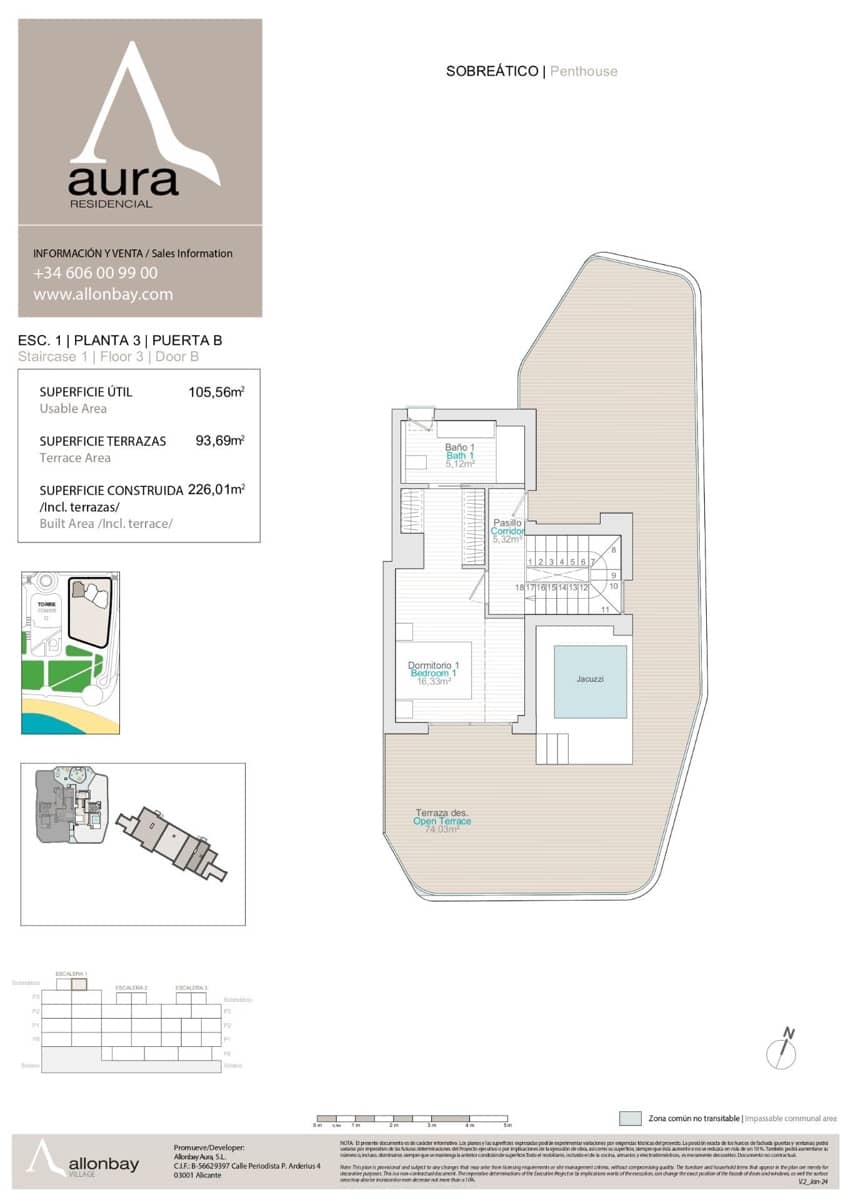 3 soverom Penthouse til salgs i La Villajoyosa / Vila Joiosa med svømmebasseng - € 1 450 000 (Ref: 9849507)