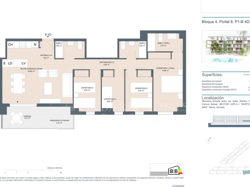4 soveværelse Lejlighed til salg i Denia med garage - € 411.320 (Ref: 8051866)