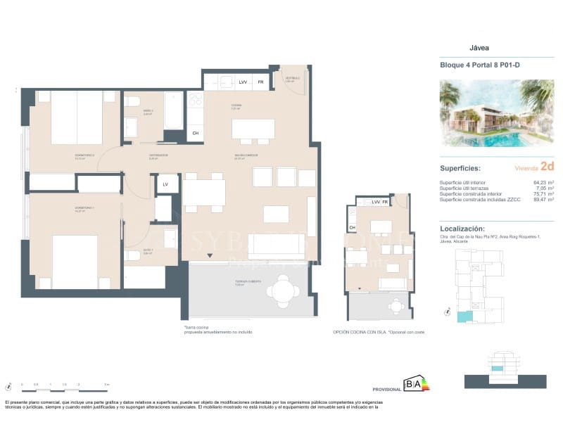 Apartamento de 2 habitaciones en Javea / Xàbia en venta con piscina garaje - 368.000 € (Ref: 8181937)
