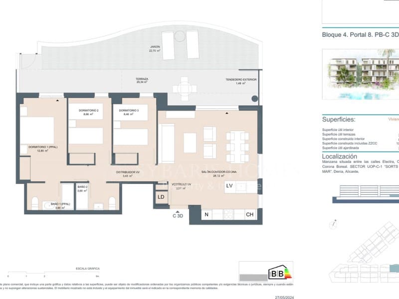 3 slaapkamer Appartement te koop in Denia met zwembad garage - € 385.000 (Ref: 8316070)