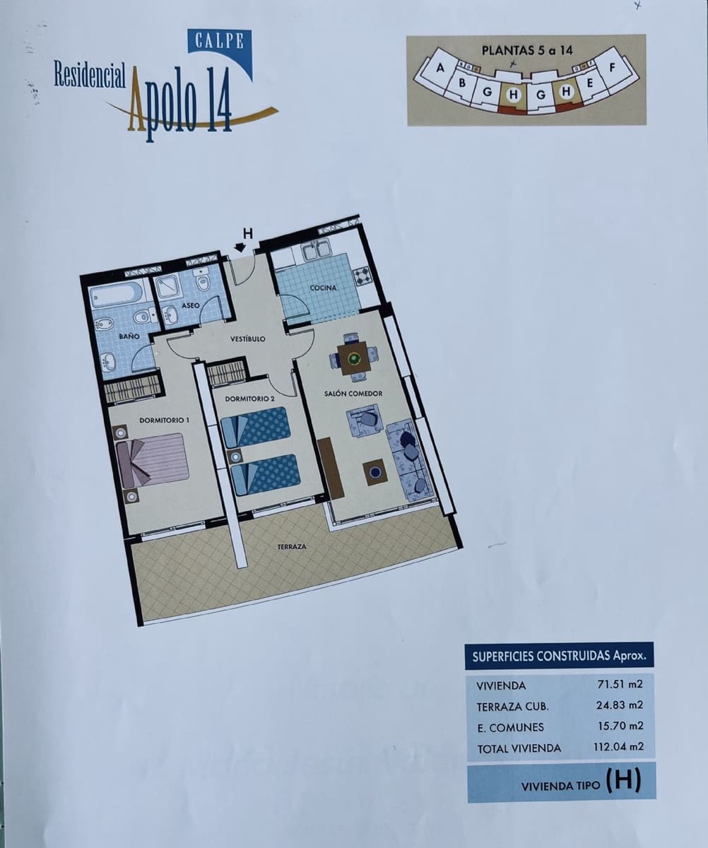 2 chambre Appartement à vendre à Calpe / Calp avec piscine - 630 000 € (Ref: 9802873)