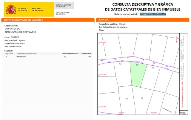Landgrundstück zu verkaufen in Vilafamés - 10.000 € (Ref: 10156884)