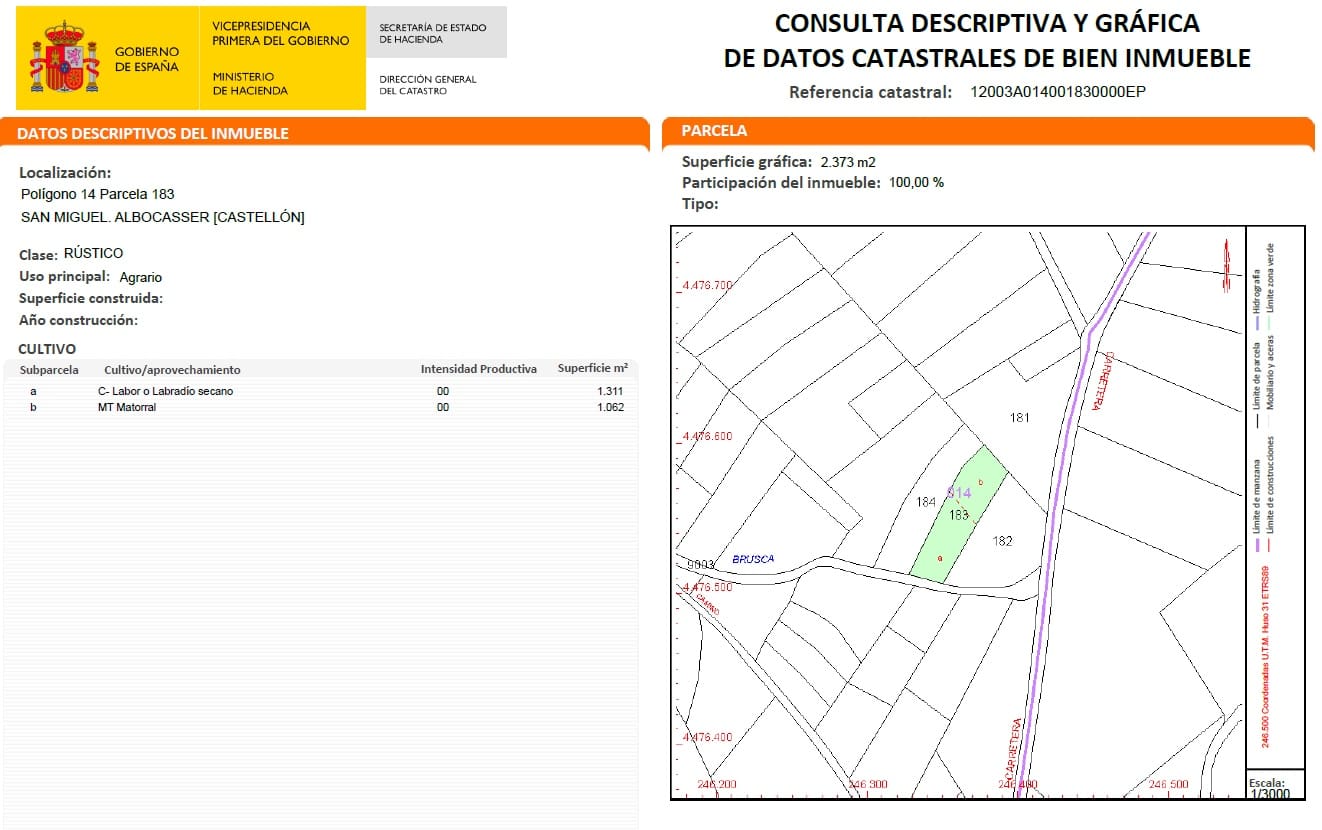 Terre non Aménagée à vendre à Albocasser - 15 000 € (Ref: 9720531)