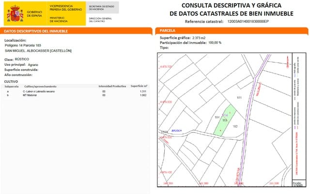 Terre non Aménagée à vendre à Albocàsser - 15 000 € (Ref: 9720531)