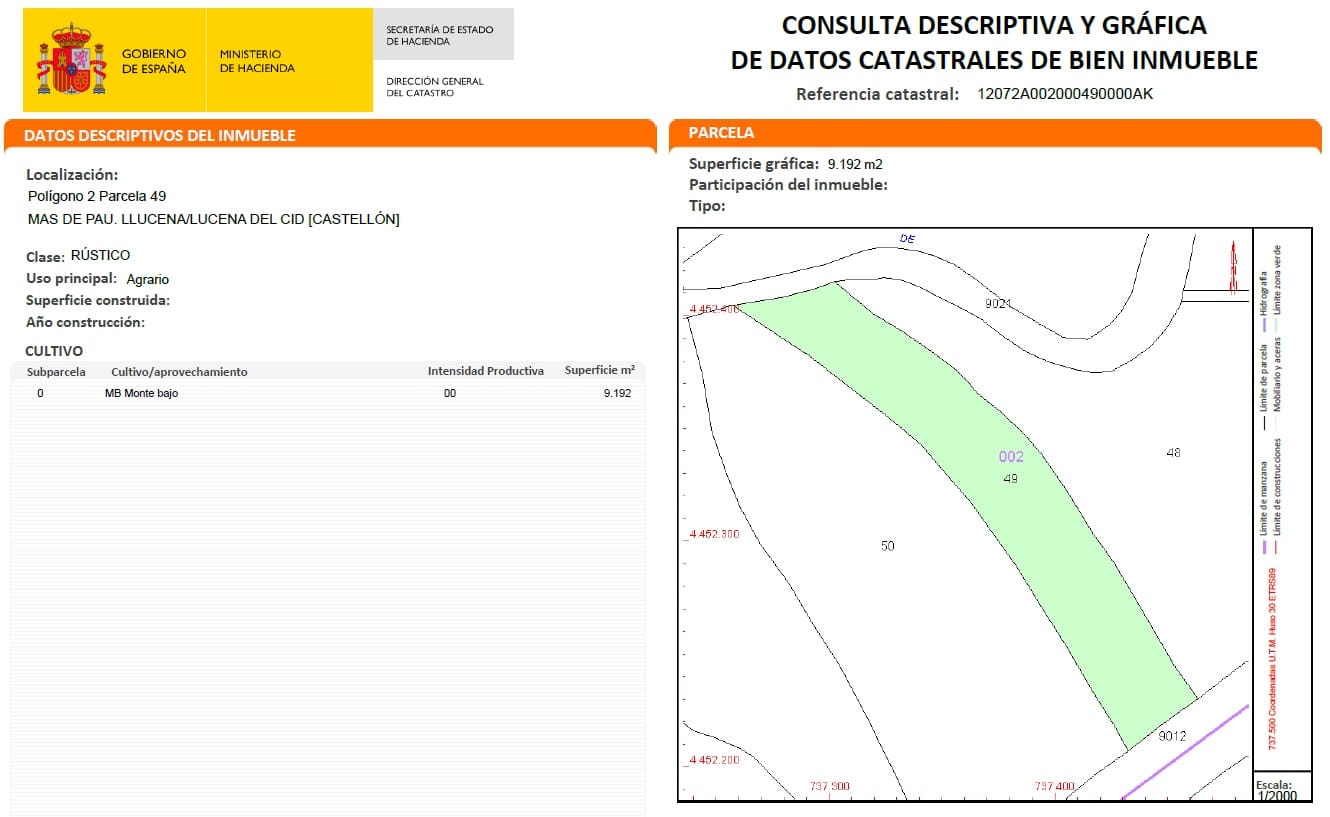Undeveloped Land for sale in Llucena  - € 35,000 (Ref: 9849742)
