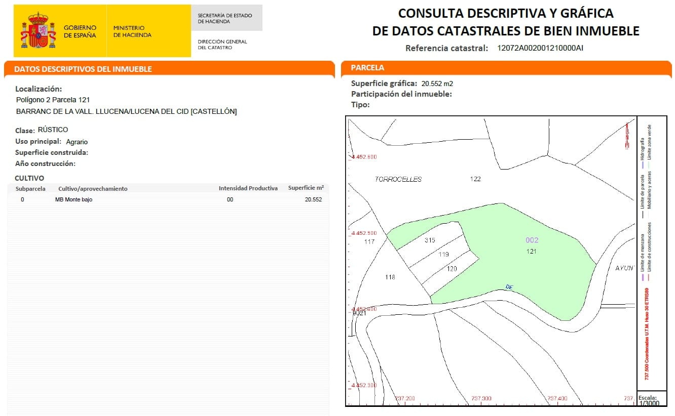 Undeveloped Land for sale in Llucena  - € 35,000 (Ref: 9849742)