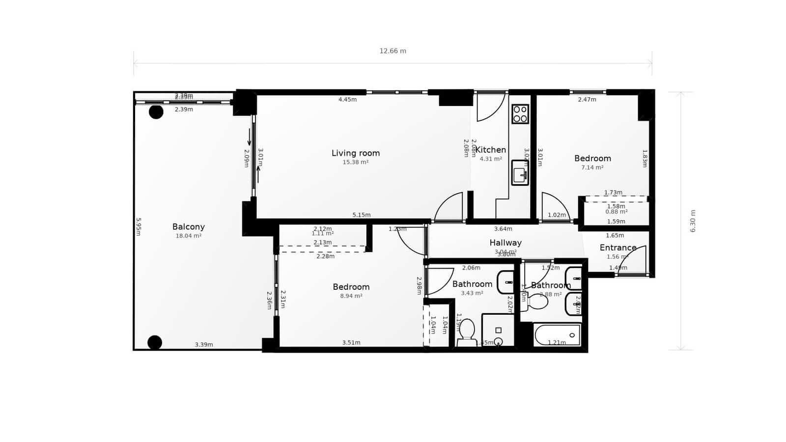 2 bedroom Apartment for sale in Calpe / Calp with pool - € 375,000 (Ref: 9440227)