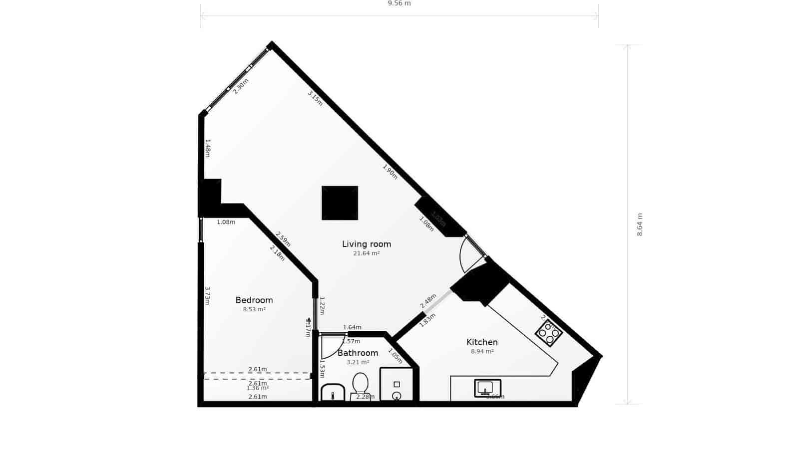 1 makuuhuone Huoneisto myytävänä paikassa Calpe / Calp mukana uima-altaan - 197 000 € (Ref: 9509192)