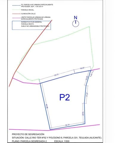 Bauplatz zu verkaufen in Pinar del Advocat - Cometa, Teulada-Moraira - 459.000 € (Ref: 9733223)