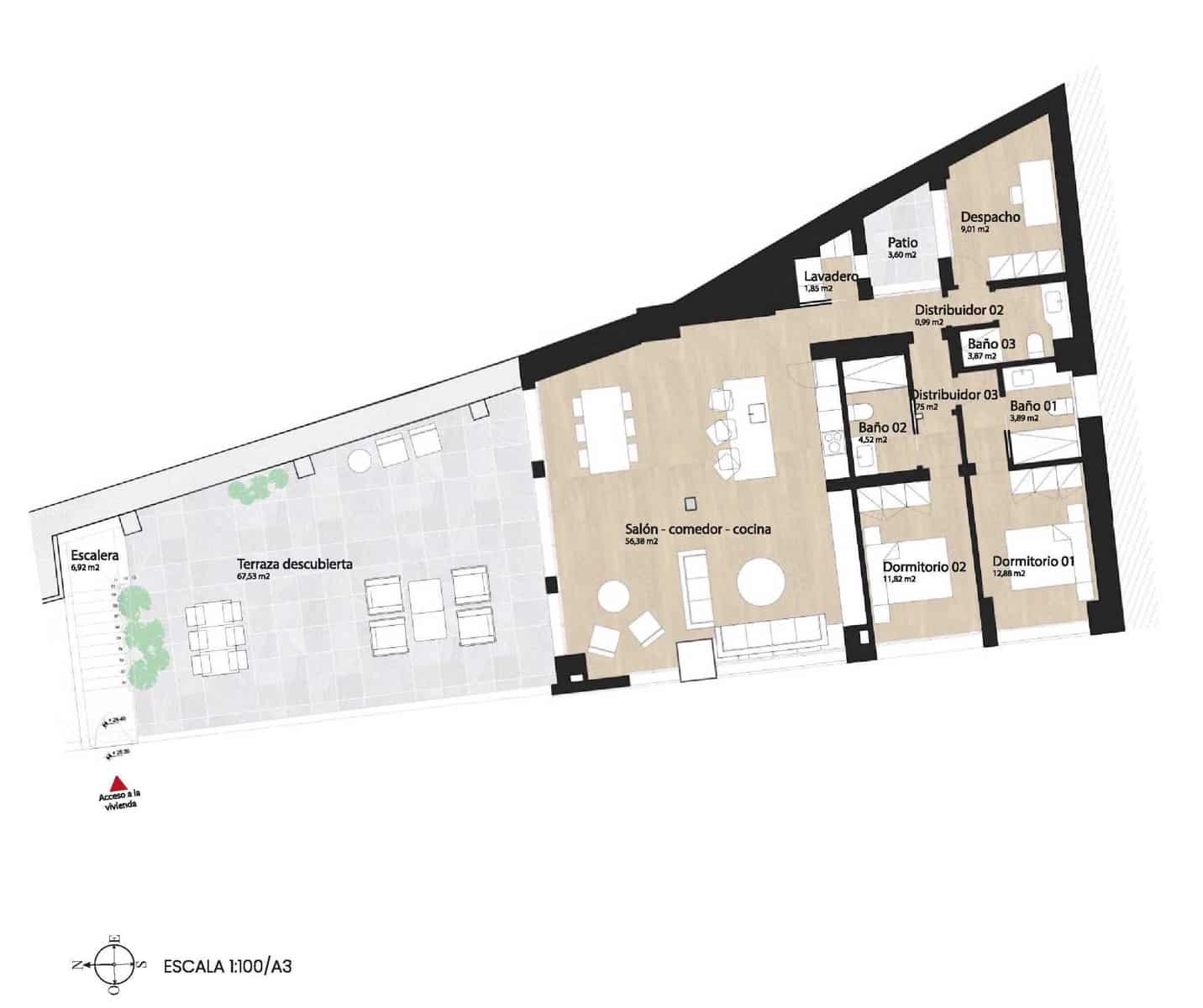 3 sypialnia Mieszkanie na sprzedaż w Miasto Malaga z garażem - 1 190 000 € (Ref: 9626221)