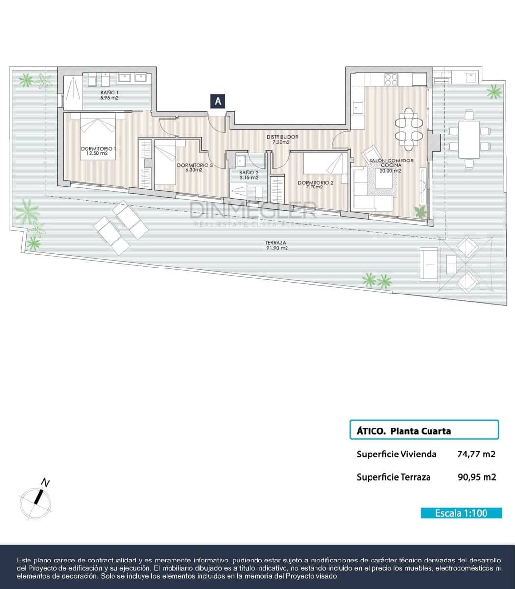 3 sypialnia Penthouse na sprzedaż w Torrevieja z basenem - 464 000 € (Ref: 9107618)