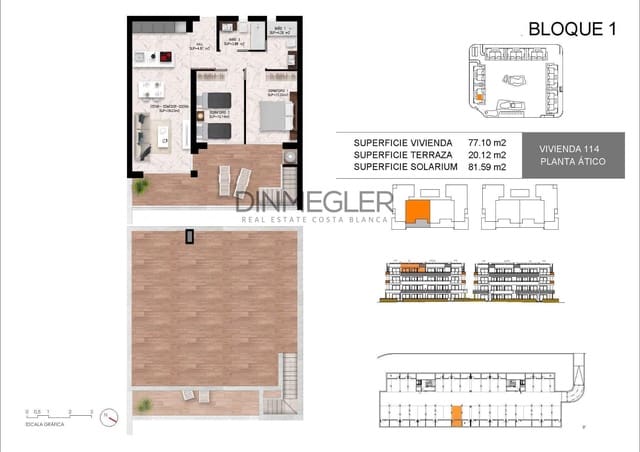 Ático de 2 habitaciones en El Chaparral - La Siesta - La Torreta, Torrevieja en venta con piscina - 325.000 € (Ref: 9518863)