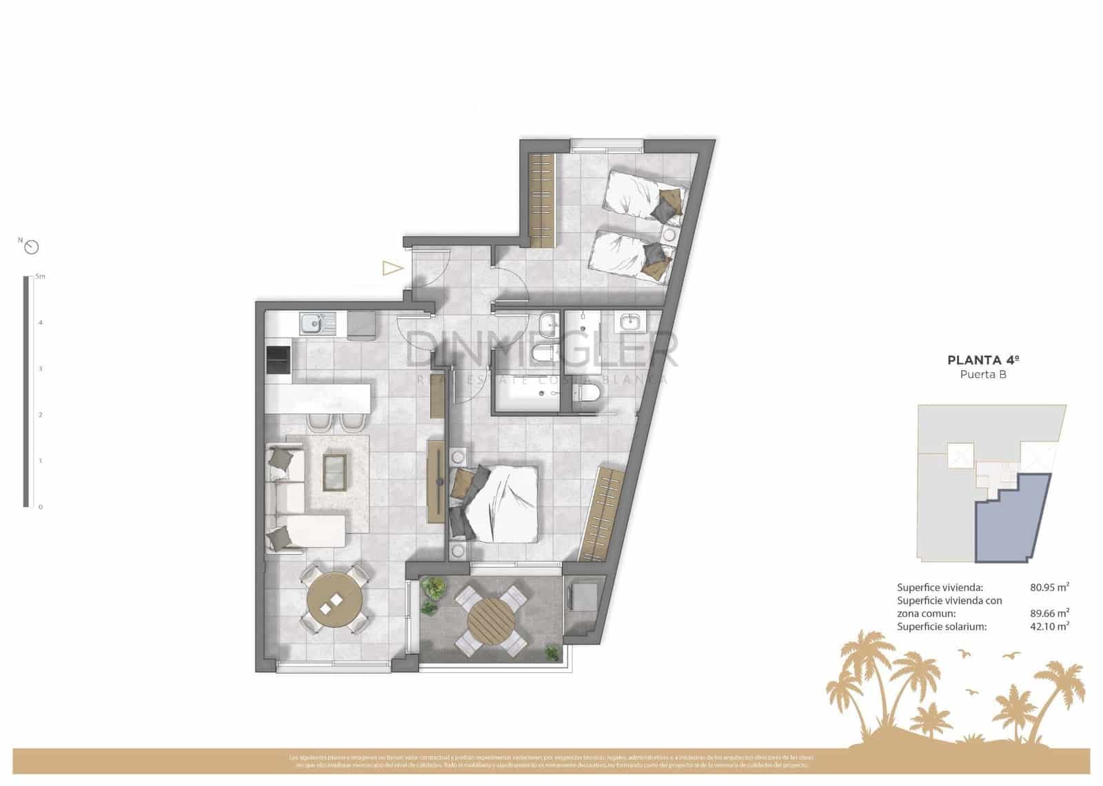 2 chambre Penthouse à vendre à Guardamar del Segura avec piscine garage - 384 500 € (Ref: 9565125)