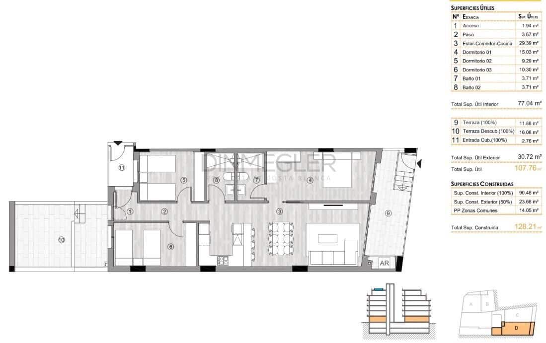 2 soverom Leilighet til salgs i Torrevieja med svømmebasseng garasje - € 259 000 (Ref: 9568516)