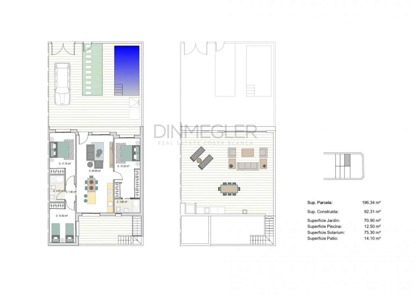 3 quarto Moradia em Banda para venda em San Javier com piscina - 365 500 € (Ref: 9586392)