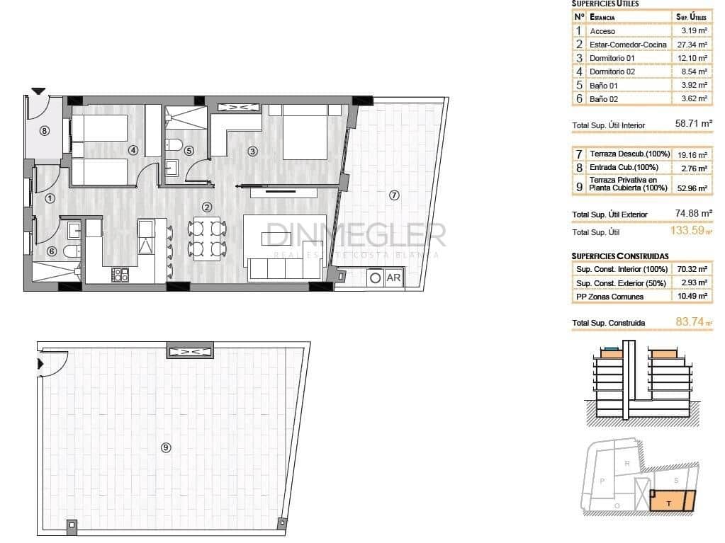 2 makuuhuone Kattohuoneisto myytävänä paikassa Torrevieja mukana uima-altaan 
autotalli - 340 000 € (Ref: 9611484)