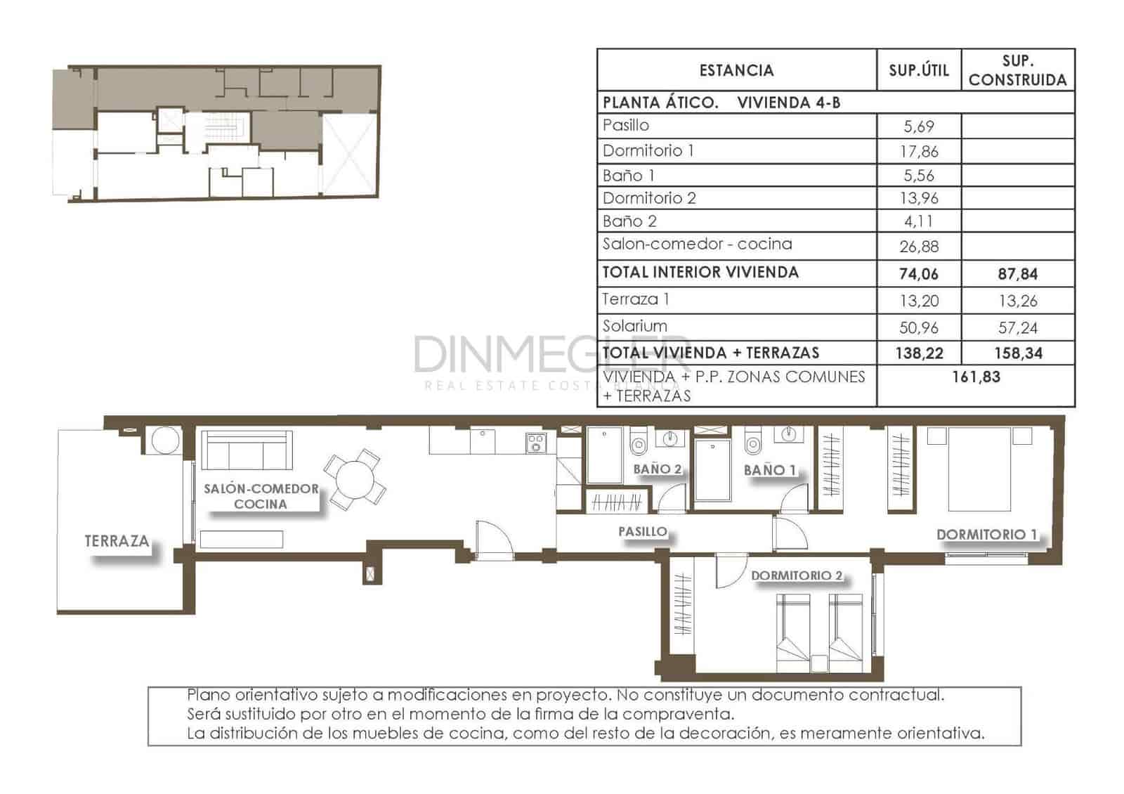 2 quarto Penthouse para venda em Torrevieja com piscina - 440 000 € (Ref: 9629909)