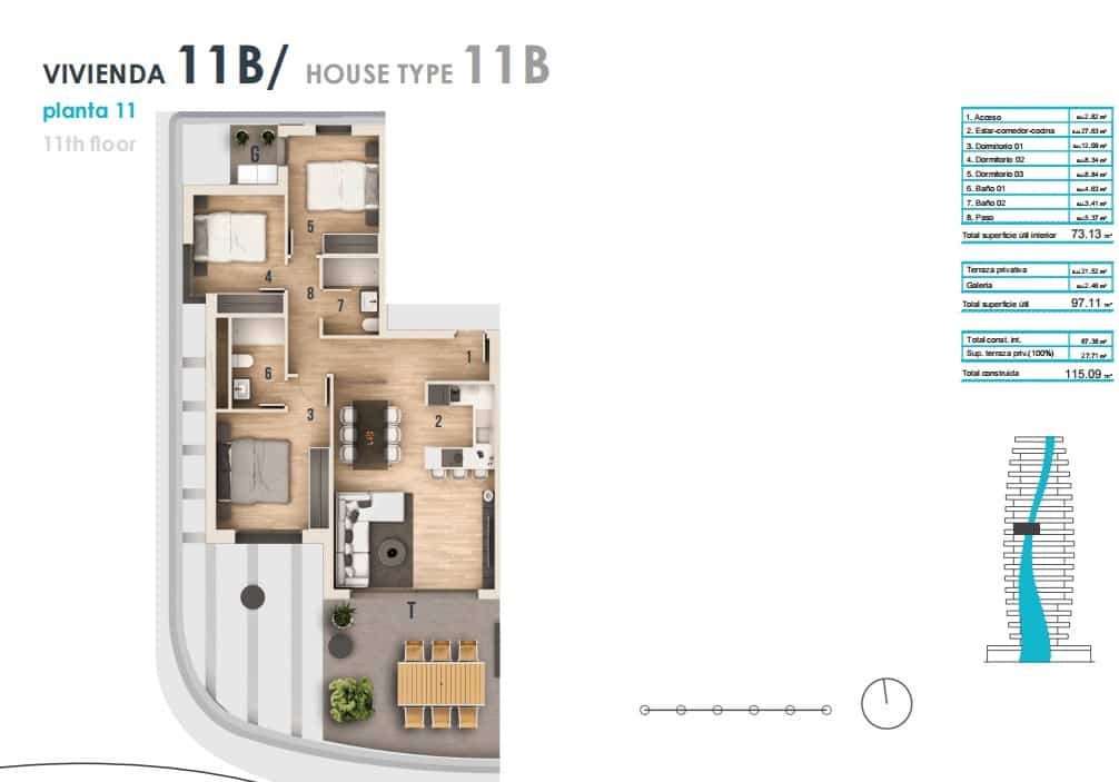 3 slaapkamer Appartement te koop in Calpe / Calp met zwembad garage - € 695.000 (Ref: 8954039)