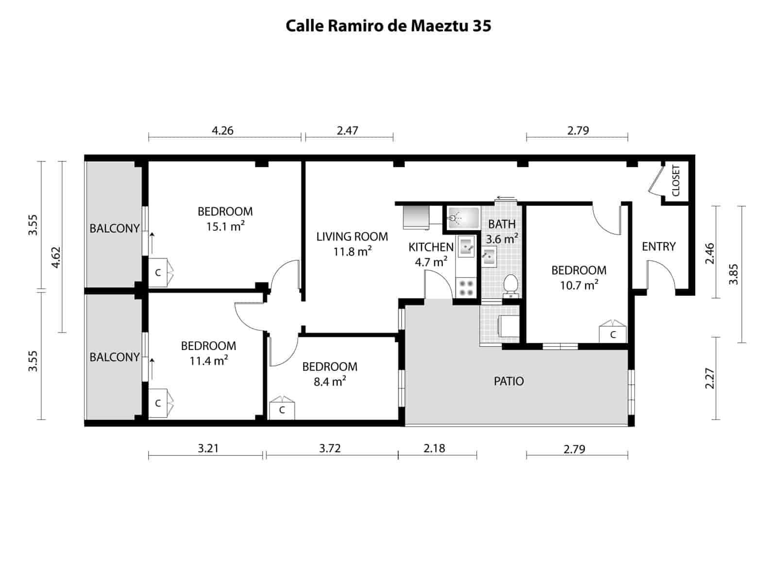 4 camera da letto Appartamento da affittare in Valencia citta - 500 € (Rif: 8416584)