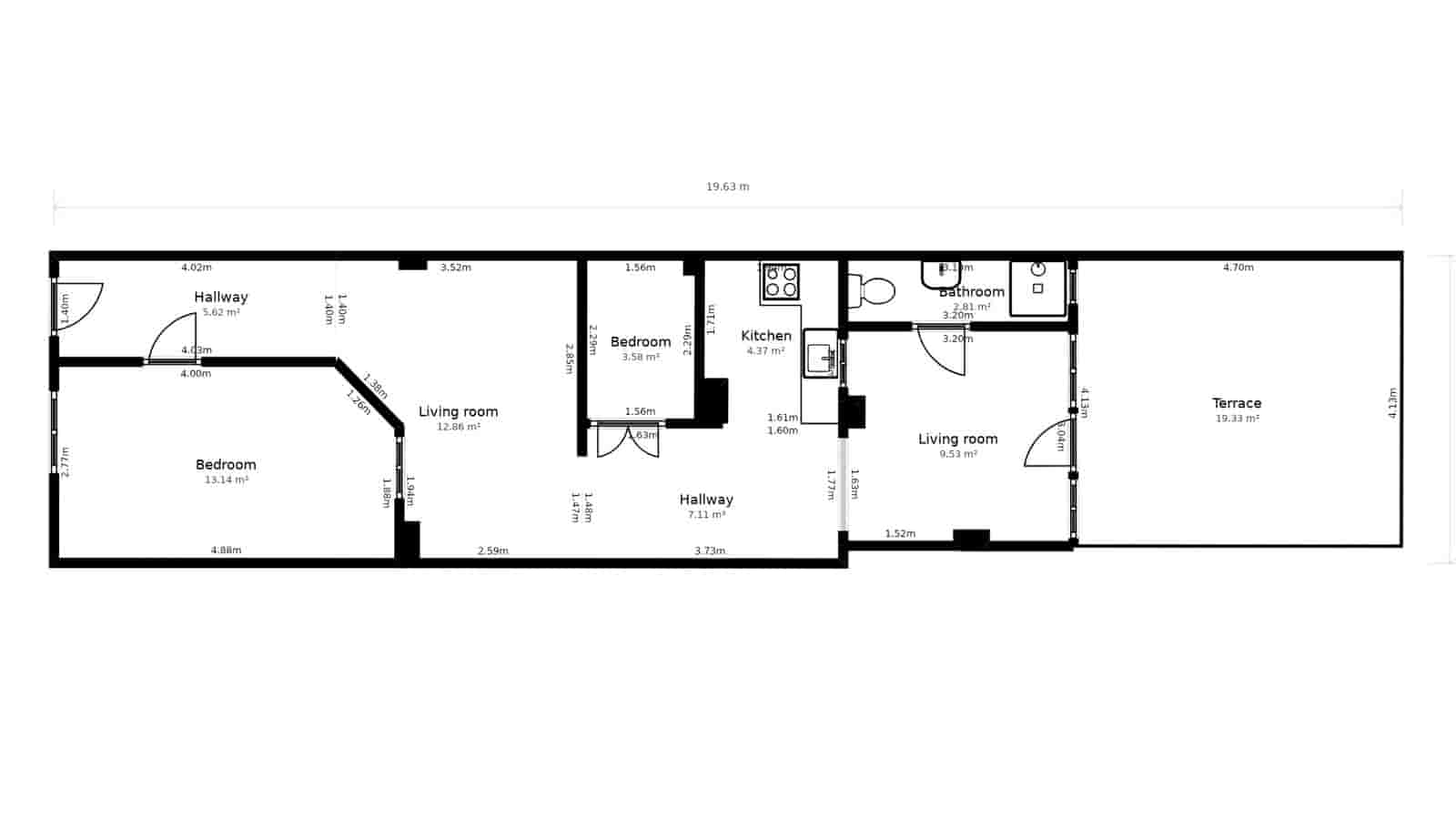 2 sypialnia Apartament do wynajęcia w Miasto Walencja - 1 200 € (Ref: 8676566)