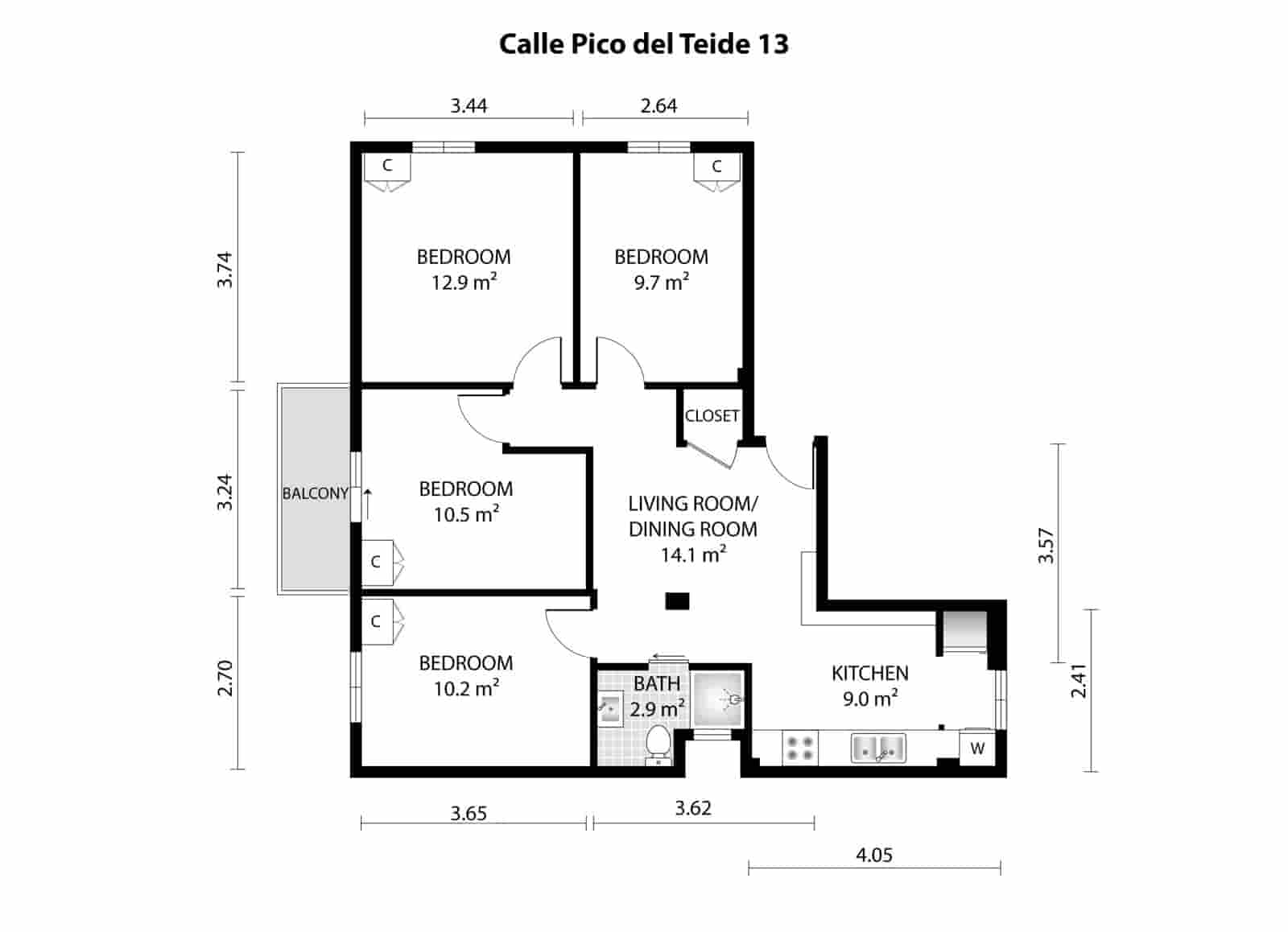 4 sypialnia Mieszkanie do wynajęcia w Miasto Walencja - 500 € (Ref: 8713468)
