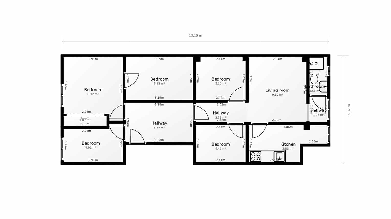 5 soveværelse Lejlighed til salg i Valencia by - € 350.000 (Ref: 8820783)