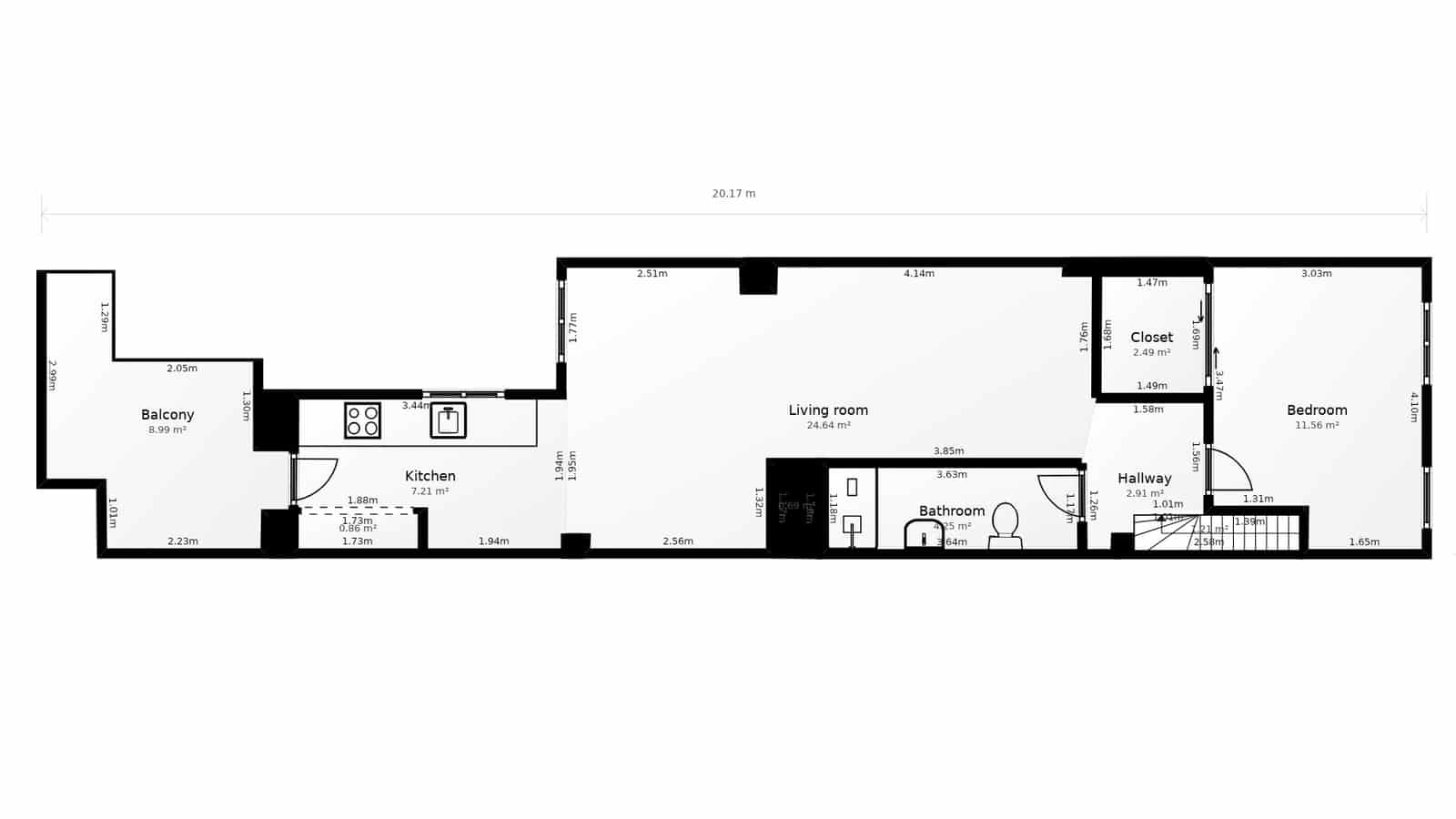 1 bedroom Apartment for rent in Valencia city - € 1,400 (Ref: 9189418)