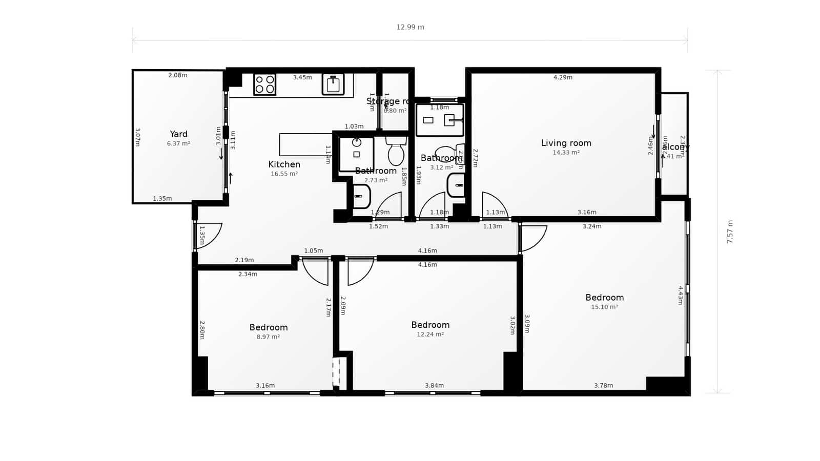 4 soveværelse Lejlighed til leje i Valencia by - € 500 (Ref: 9193552)